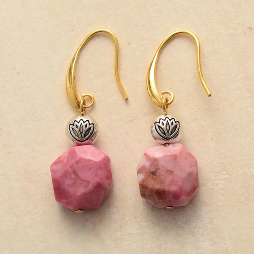 rhodonite-lotus-dangle-earrings-172.jpg Rhodonite Lotus Dangle Earrings - Image 1