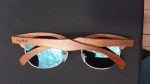 Brazilian Pear Wood Sunglasses, Ice Blue Polarized Lenses - Image 7