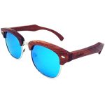 Brazilian Pear Wood Sunglasses, Ice Blue Polarized Lenses - Image 3