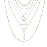 Double Triangle Multilayer Necklace - Image 2