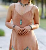 Vintage Gold Chain Turquoise Woven Bracelet - Image 3