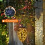 2Pcs Solar LED Hanging Lantern Lights Metal Garden Patio Decor Lights - Image 2