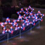 Outdoor Solar Pathway Lights Red White and Blue Star Lights for - Image 5