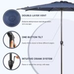 9FT Lyon Outdoor Patio Umbrella Outdoor Table Umbrella with Push - Image 2