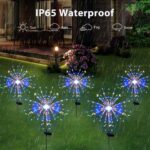 4PCS 120 LED Multi Color Outdoor Firework Solar Garden Decorative - Image 2
