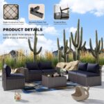 6PCS Outdoor Patio Furniture Set PE Wicker Rattan Sectional Sofa Patio - Image 4