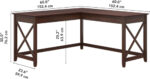 Bush Furniture Key West 60W Modern Farmhouse L Shaped Desk in Bing - Image 3