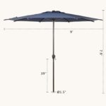 9FT Lyon Outdoor Patio Umbrella Outdoor Table Umbrella with Push - Image 6