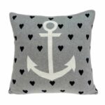 Casual Square Grey Nautical Anchor Accent Pillow - Image 2
