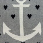 Casual Square Grey Nautical Anchor Accent Pillow - Image 4