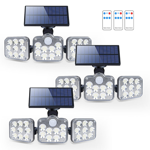 33wrd-1.jpg Solar Outdoor Lights 138 LED 3-Head Adjustable 360°Rotating Wide-Angle - Image 1