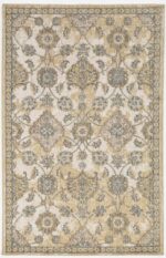3inchesx5inches Ivory Sand Machine Woven Bordered Floral Vines Indoor - Image 4