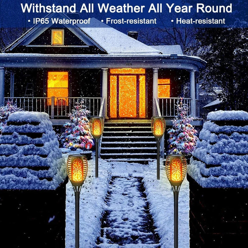 4 Pack Solar Lights Outdoor Solar 12 Led Torch Flickering Flame Lights - Image 11