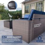 6PCS Outdoor Patio Furniture Set PE Wicker Rattan Sectional Sofa Patio - Image 2