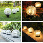 2Pcs Solar Lights Outdoor Garden Decor Cracked Glass Ball Warm Lights - Image 6