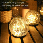 2Pcs Solar Lights Outdoor Garden Decor Cracked Glass Ball Warm Lights - Image 4