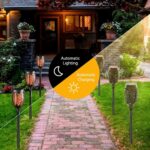 2 Pcs Solar Lights Outdoor Solar 12 Led Torch Flickering Flame Lights - Image 2