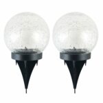 2Pcs Solar Lights Outdoor Garden Decor Cracked Glass Ball Warm Lights - Image 12