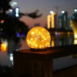 2Pcs Solar Lights Outdoor Garden Decor Cracked Glass Ball Warm Lights - Image 2