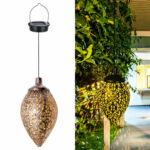 2Pcs Solar LED Hanging Lantern Lights Metal Garden Patio Decor Lights - Image 8