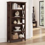 Bush Furniture Tall 5 Shelf Bookcase for Living Room or Home Office,