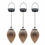 2Pcs Solar LED Hanging Lantern Lights Metal Garden Patio Decor Lights - Image 10