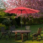 9 foot outdoor patio umbrella with button tilt and crank, Outdoor - Image 2