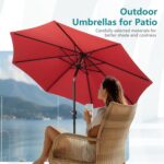 9 foot outdoor patio umbrella with button tilt and crank, Outdoor - Image 6