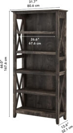 Bush Furniture Tall 5 Shelf Bookcase for Living Room or Home Office, - Image 2