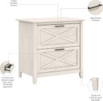 Bush Furniture Key West 2 Drawer Lateral File Cabinet in Linen White - Image 4