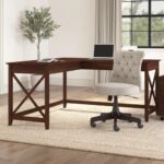 Bush Furniture Key West 60W Modern Farmhouse L Shaped Desk in Bing - Image 2