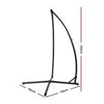 Gardeon Hammock Chair Steel Stand Outdoor Furniture Heavy Duty Black