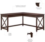 Bush Furniture Key West 60W Modern Farmhouse L Shaped Desk in Bing - Image 5