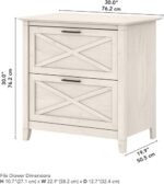 Bush Furniture Key West 2 Drawer Lateral File Cabinet in Linen White - Image 2