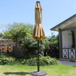 9' Solar LED Lighted Patio Umbrella with 8 Ribs/Tilt Adjustment and - Image 2