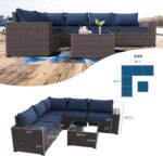 6PCS Outdoor Patio Furniture Set PE Wicker Rattan Sectional Sofa Patio - Image 6