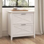 Bush Furniture Key West 2 Drawer Lateral File Cabinet in Linen White