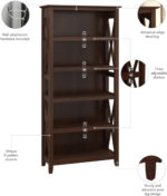 Bush Furniture Tall 5 Shelf Bookcase for Living Room or Home Office, - Image 4