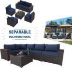 6PCS Outdoor Patio Furniture Set PE Wicker Rattan Sectional Sofa Patio - Image 8