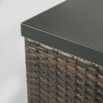 Outdoor Gas Fire Pit Square Dark Brown Wicker Fire Pit Table - Image 6