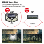100 LED Outdoor Waterproof PIR Motion Sensor LED Solar Wall Lights - Image 3