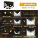 100 LED Outdoor Waterproof PIR Motion Sensor LED Solar Wall Lights - Image 5