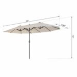 Outsunny 15ft Double-Sided Patio Umbrella Parasol Sun Shelter Canopy - Image 6