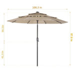 3 Tiers And 8 Ribs Outdoor Umbrella With 32 LED Lights - Image 2