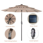 3 Tiers And 8 Ribs Outdoor Umbrella With 32 LED Lights - Image 4