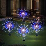 4PCS 120 LED Multi Color Outdoor Firework Solar Garden Decorative